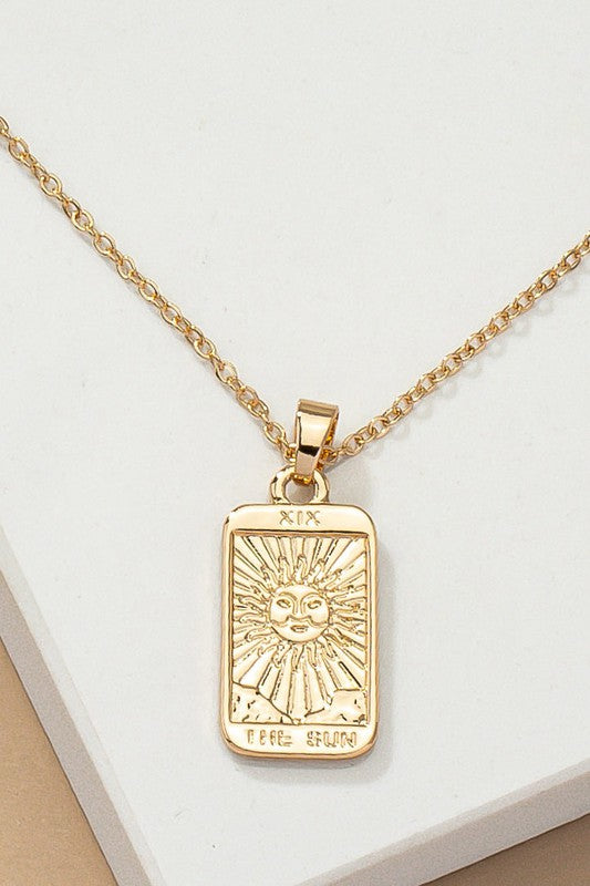 The Sun tarot card pendant necklace by Ivy & Lane