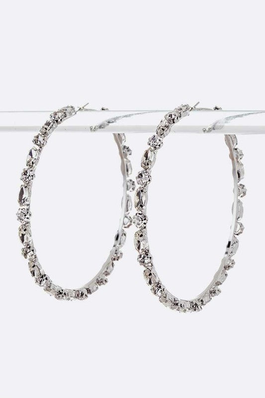 90MM Iconic Crystal Hoop Earrings