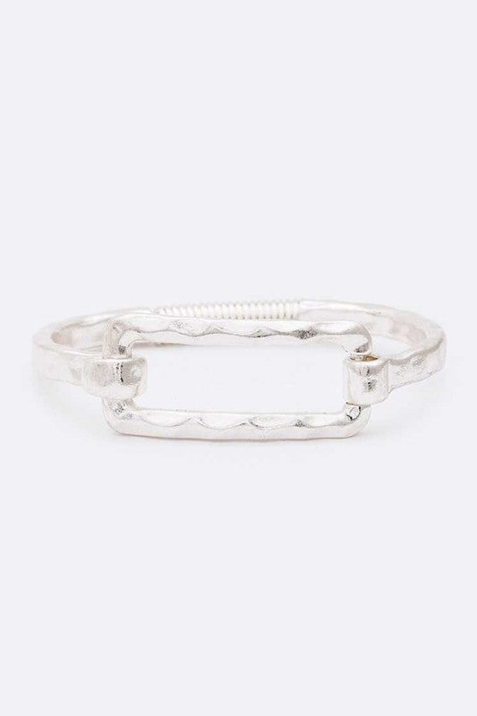 Rectangle Hammered Spring Bangle