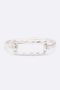 Rectangle Hammered Spring Bangle