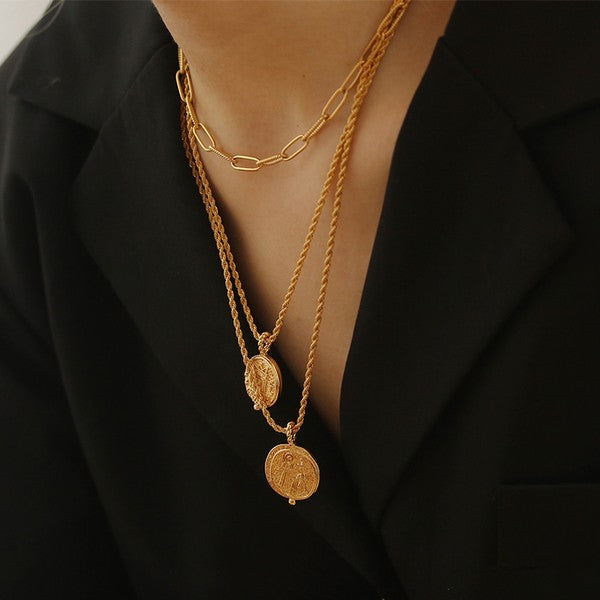 18K Gold Baroque Vintage Necklace