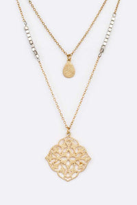 Filigree Pendant Layer Necklace