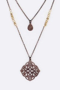 Filigree Pendant Layer Necklace