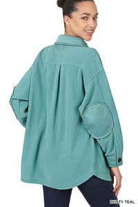 Oversized Basic Fleece Shacket - Ivy & Lane