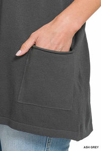 Oversized Front Pocket Sweater - Ivy & Lane