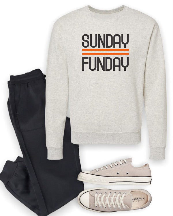 Black and Orange Sunday Funday Crewneck Sweatshirt - Ivy & Lane