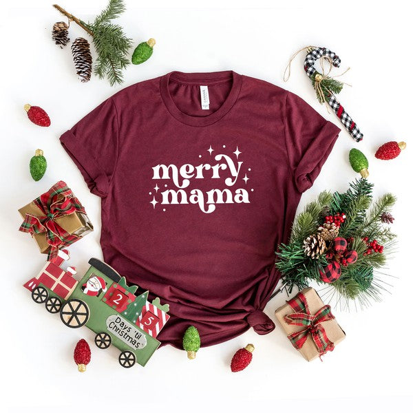 Whimsical Merry Mama Short Sleeve Graphic Tee - Ivy & Lane