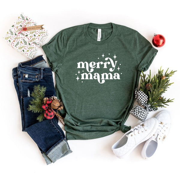 Whimsical Merry Mama Short Sleeve Graphic Tee - Ivy & Lane