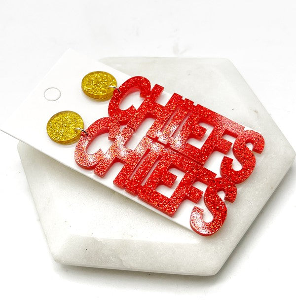 Chiefs Kansas City Acrylic Statement Earrings - Ivy & Lane