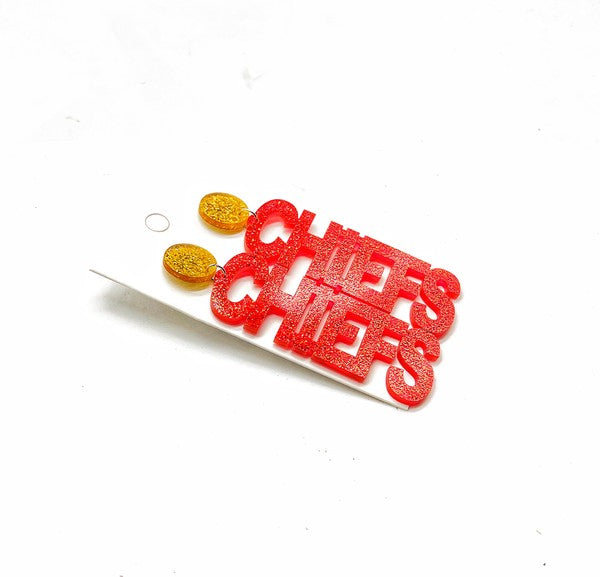 Chiefs Kansas City Acrylic Statement Earrings - Ivy & Lane