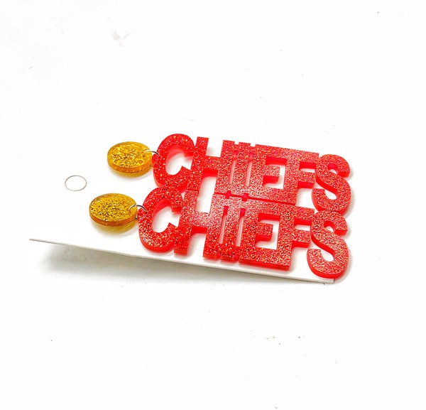 Chiefs Kansas City Acrylic Statement Earrings - Ivy & Lane