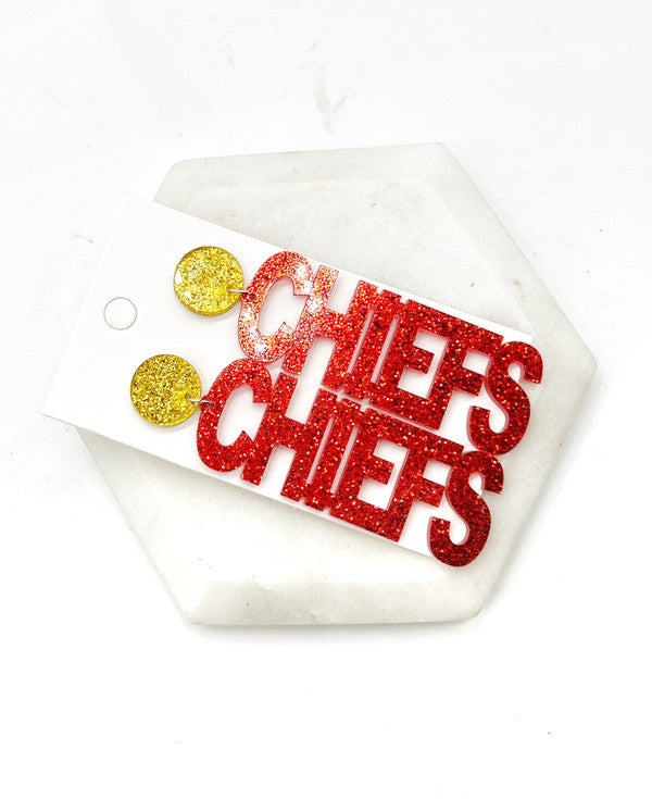 Chiefs Kansas City Acrylic Statement Earrings - Ivy & Lane