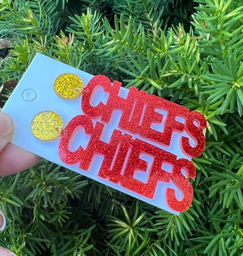 Chiefs Kansas City Acrylic Statement Earrings - Ivy & Lane