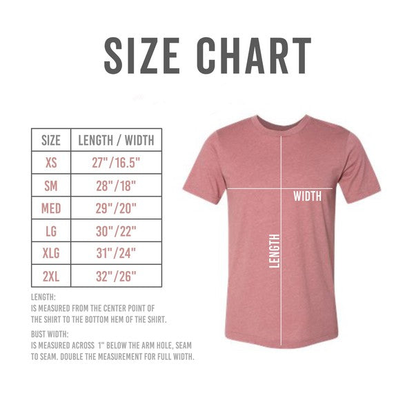 Retro Fa La La Short Sleeve Graphic Tee Size Chart - Ivy & Lane