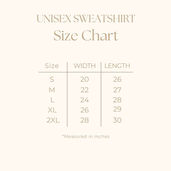 Retro Tis The Season Tree Graphic Sweatshirt Size Chart - Ivy & Lane