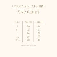 Retro Tis The Season Tree Graphic Sweatshirt Size Chart - Ivy & Lane