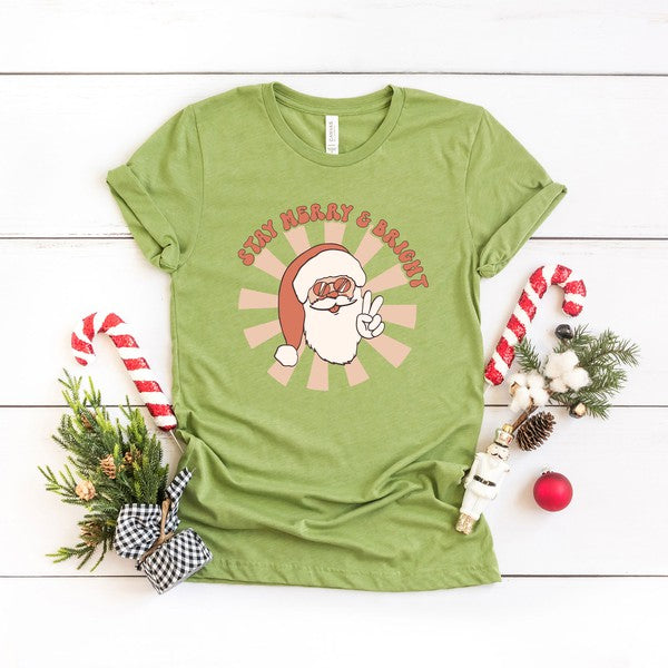 Stay Merry And Bright Santa Short Sleeve Tee - Ivy & Lane