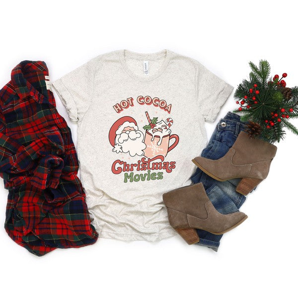 Retro Hot Cocoa Christmas Movies Short Sleeve Tee - Ivy & Lane