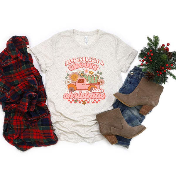 Groovy Little Christmas Truck Short Sleeve Tee - Ivy & Lane