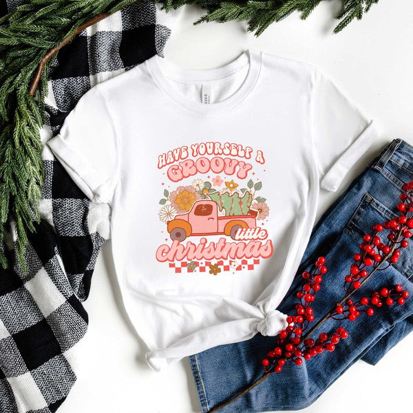 Groovy Little Christmas Truck Short Sleeve Tee - Ivy & Lane