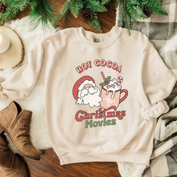 Retro Hot Cocoa Christmas Movies Sweatshirt - Ivy & Lane