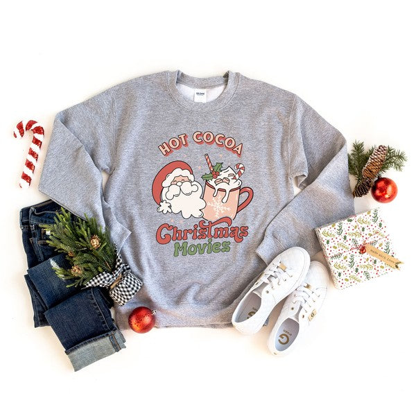 Retro Hot Cocoa Christmas Movies Sweatshirt - Ivy & Lane