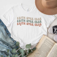 Faith Over Fear Stacked Wavy Short Sleeve