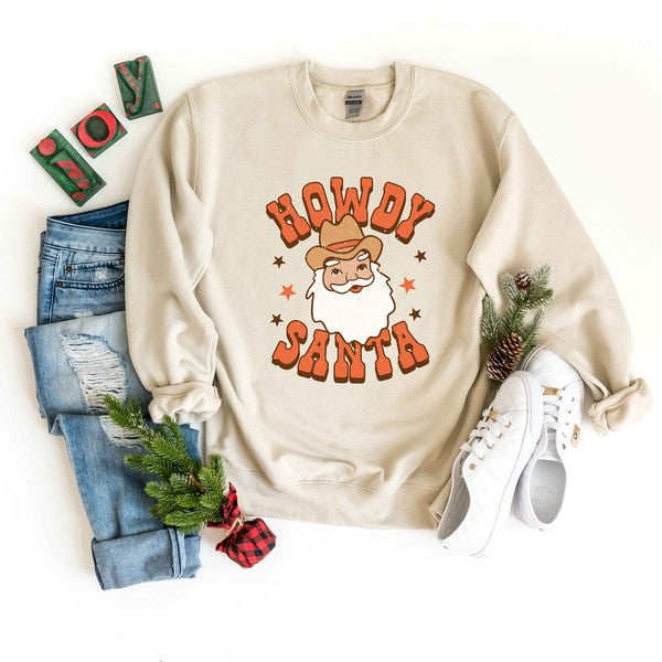 Retro Howdy Santa Graphic Sweatshirt - Ivy & Lane