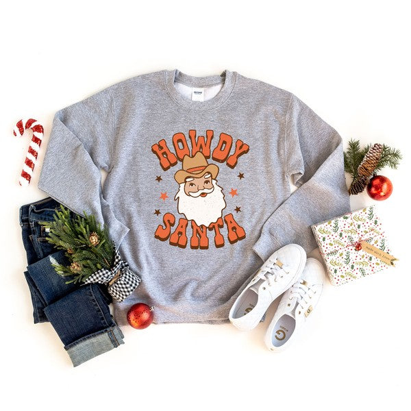 Retro Howdy Santa Graphic Sweatshirt - Ivy & Lane