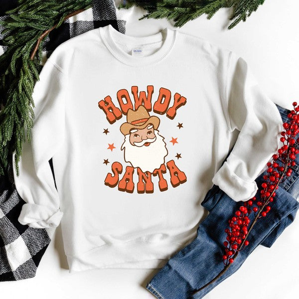 Retro Howdy Santa Graphic Sweatshirt - Ivy & Lane