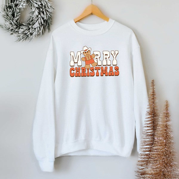 Merry Christmas Gingerbread Graphic Sweatshirt - Ivy & Lane