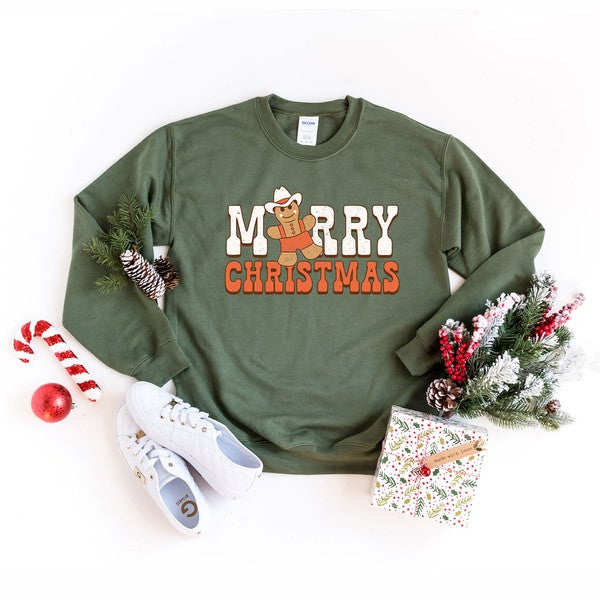 Merry Christmas Gingerbread Graphic Sweatshirt - Ivy & Lane