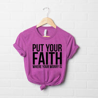 Faith Where Worry Is Short Sleeve Graphic Tee