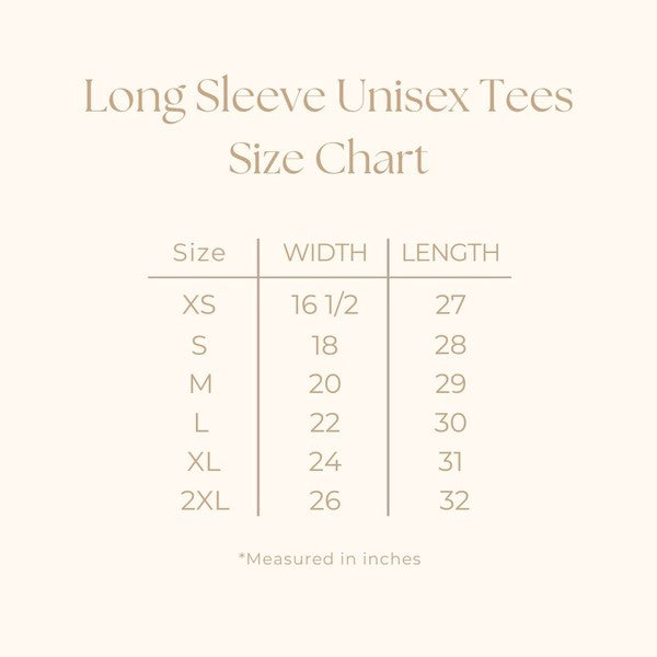 Mama Claus Long Sleeve Graphic Tee Size Chart - Ivy & Lane