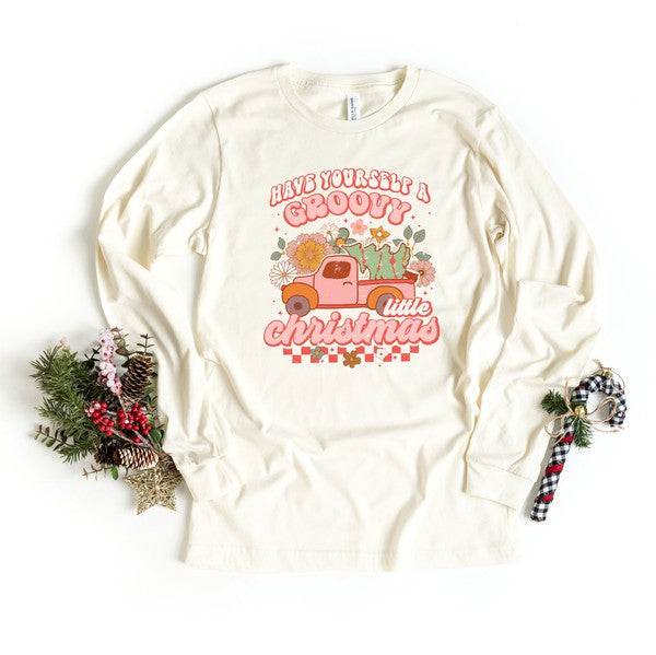 Groovy Little Christmas Truck Long Sleeve Tee - Ivy & Lane