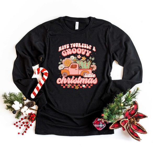 Groovy Little Christmas Truck Long Sleeve Tee - Ivy & Lane