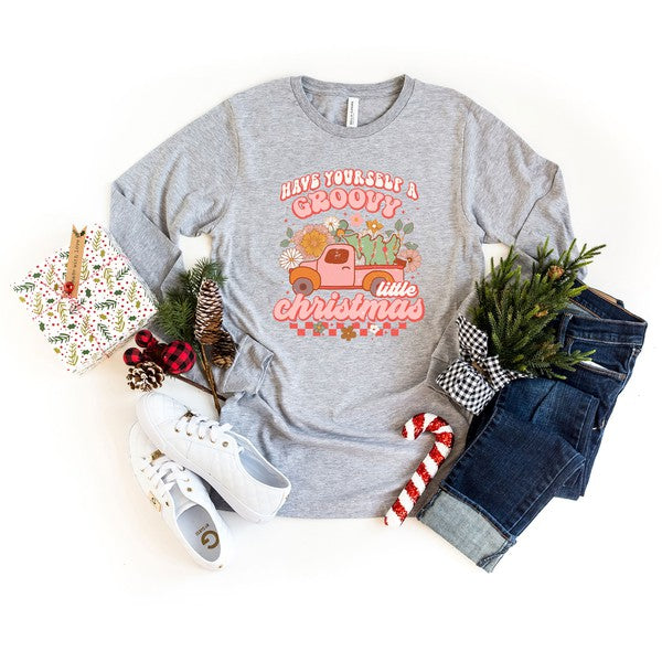 Groovy Little Christmas Truck Long Sleeve Tee - Ivy & Lane