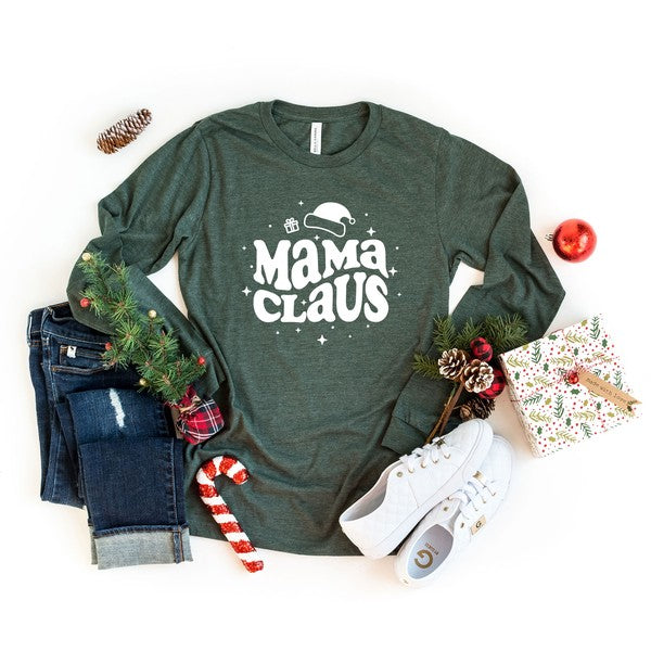 Mama Claus Long Sleeve Graphic Tee - Ivy & Lane