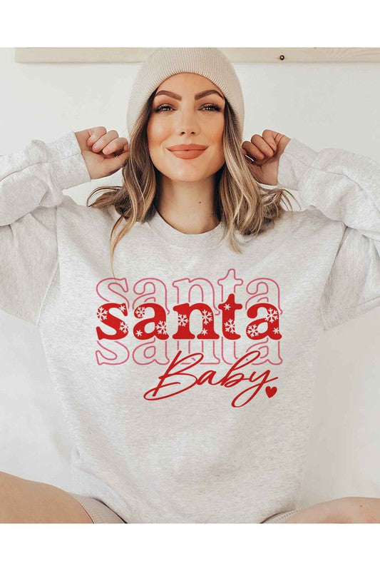 Santa Baby Christmas Graphic Sweatshirt - Ivy & Lane