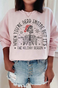 Christmas Skeleton Graphic Sweatshirt - Ivy & Lane