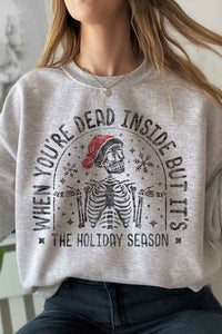 Christmas Skeleton Graphic Sweatshirt - Ivy & Lane