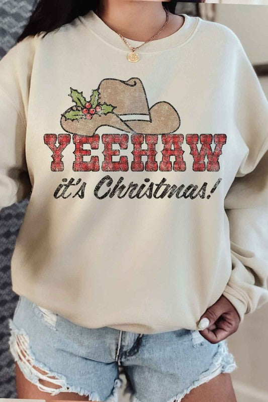 Yeehaw Country Christmas Graphic Sweatshirt | Ivy & Lane