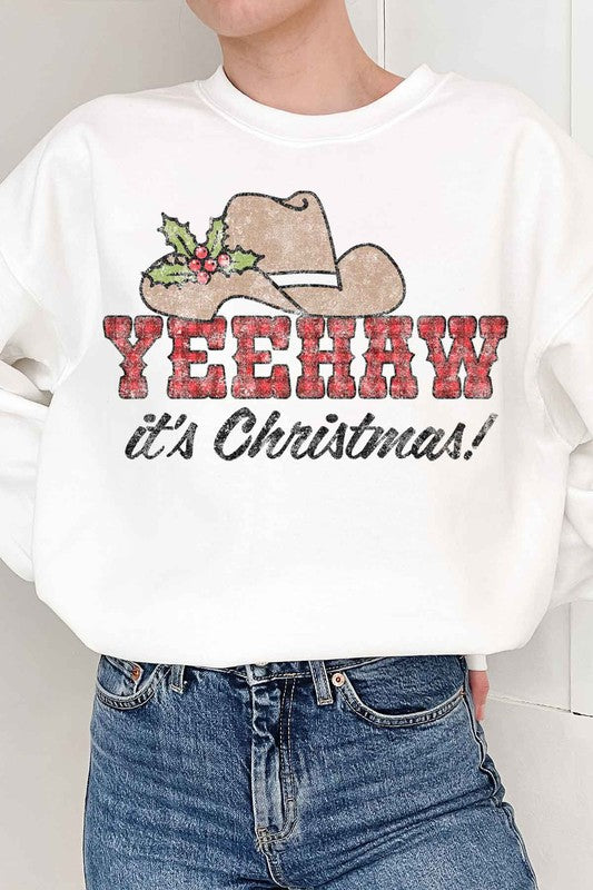 Yeehaw Country Christmas Graphic Sweatshirt | Ivy & Lane