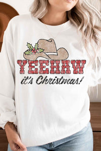 Yeehaw Country Christmas Graphic Sweatshirt | Ivy & Lane