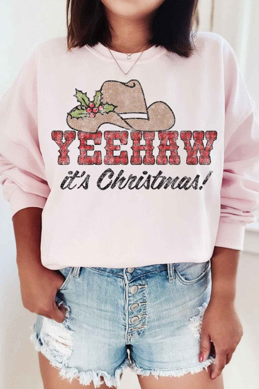 Yeehaw Country Christmas Graphic Sweatshirt | Ivy & Lane