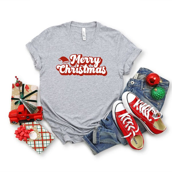 Merry Christmas Hat Short Sleeve Graphic Tee - Ivy & Lane