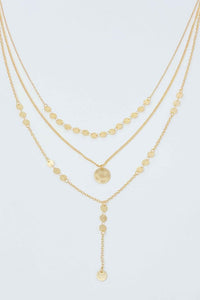 Disc Drop Layered Necklace