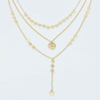 Disc Drop Layered Necklace