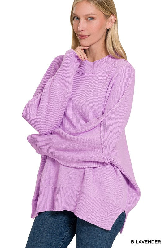 Side Slit Oversized Sweater