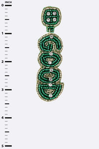 LUCKY Beaded Saint Patricks Day Earrings